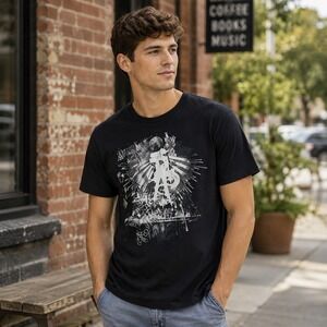 RS by Ryan Sheckler Men's Graphic T-Shirt Size M Black‎ White Grunge Skater Tee